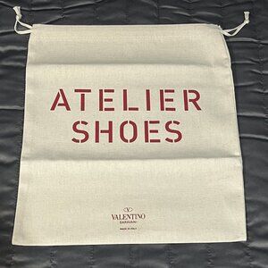 NEW Authentic ATELIER SHOES White Drawstring Dust Cover Bag 13 in x 12 in